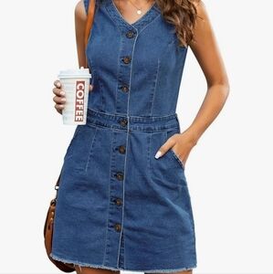 ❤️Denim Mini Jumper Dress